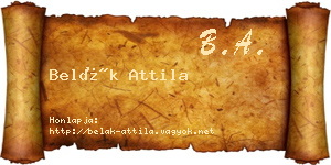 Belák Attila névjegykártya