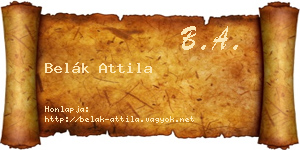 Belák Attila névjegykártya